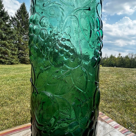 🎉HP🎉Vintage MCM  EMPOLI GLASS Decanter Bottle Fruit Pattern Italy ~ No Stopper - Picture 11 of 14